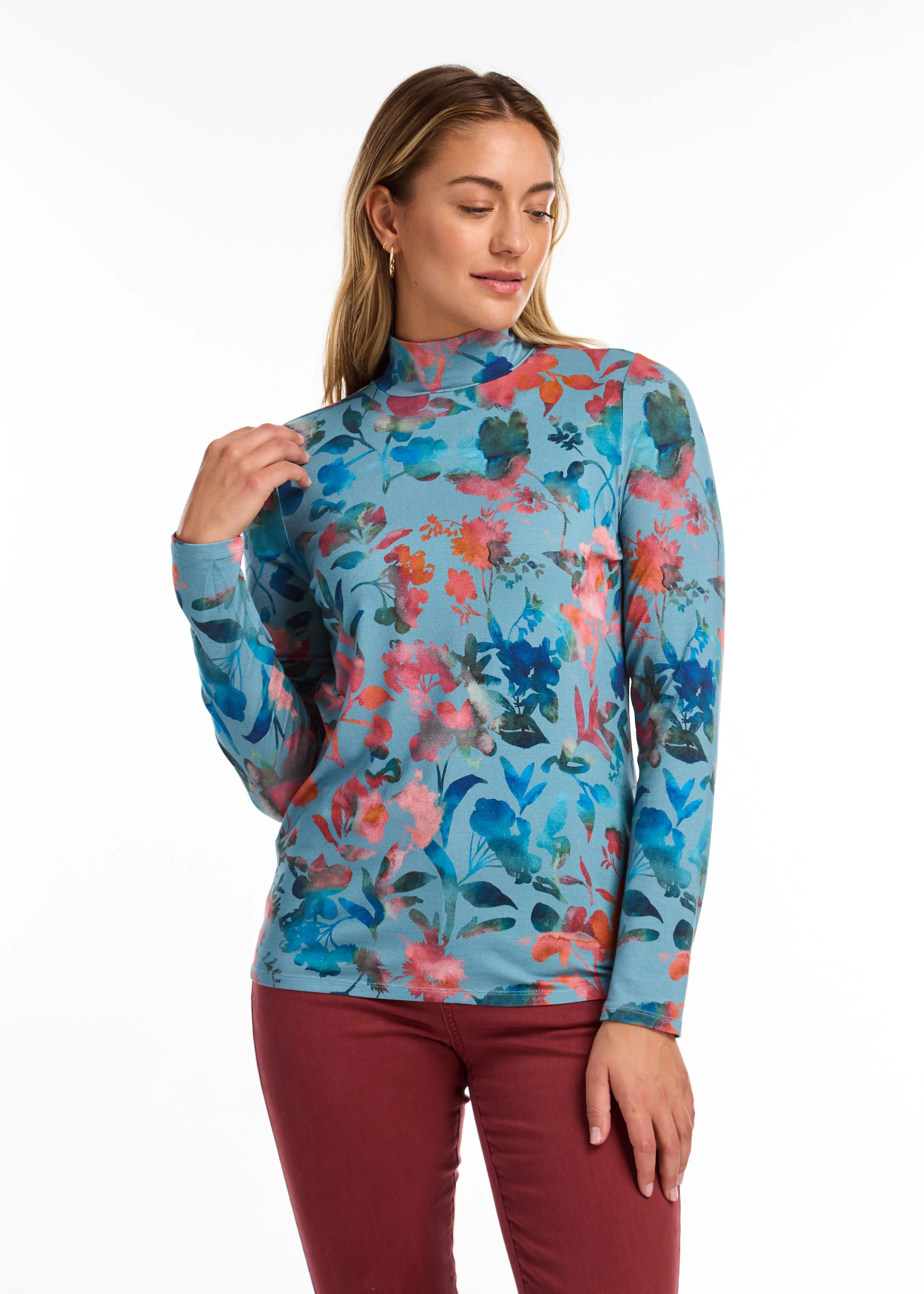 Long Sleeve Mock Neck Top