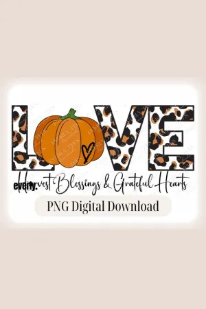 Love & Harvest Blessings PNG Digital Download