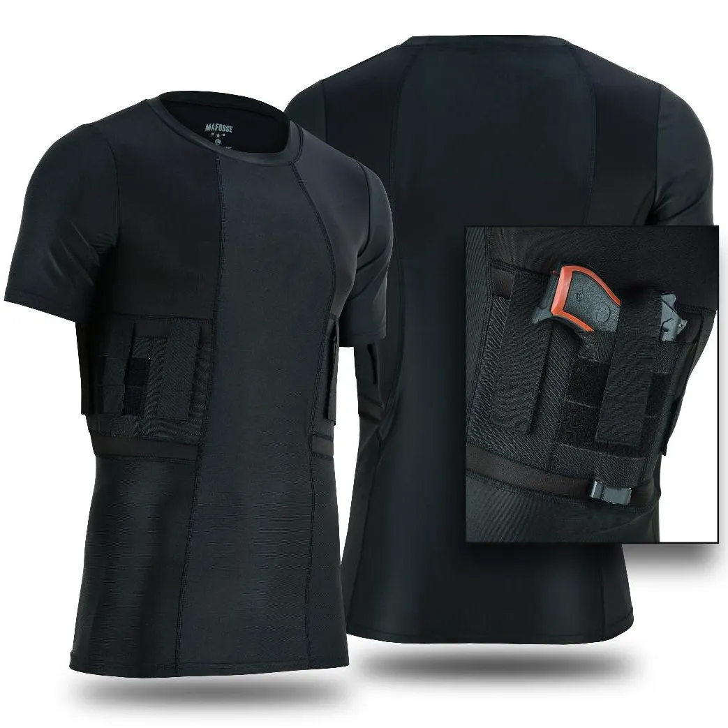 Mafoose Men's Undercover Concealed Carry CCW Tactical Holster Compression Shirt Medium to 4XL