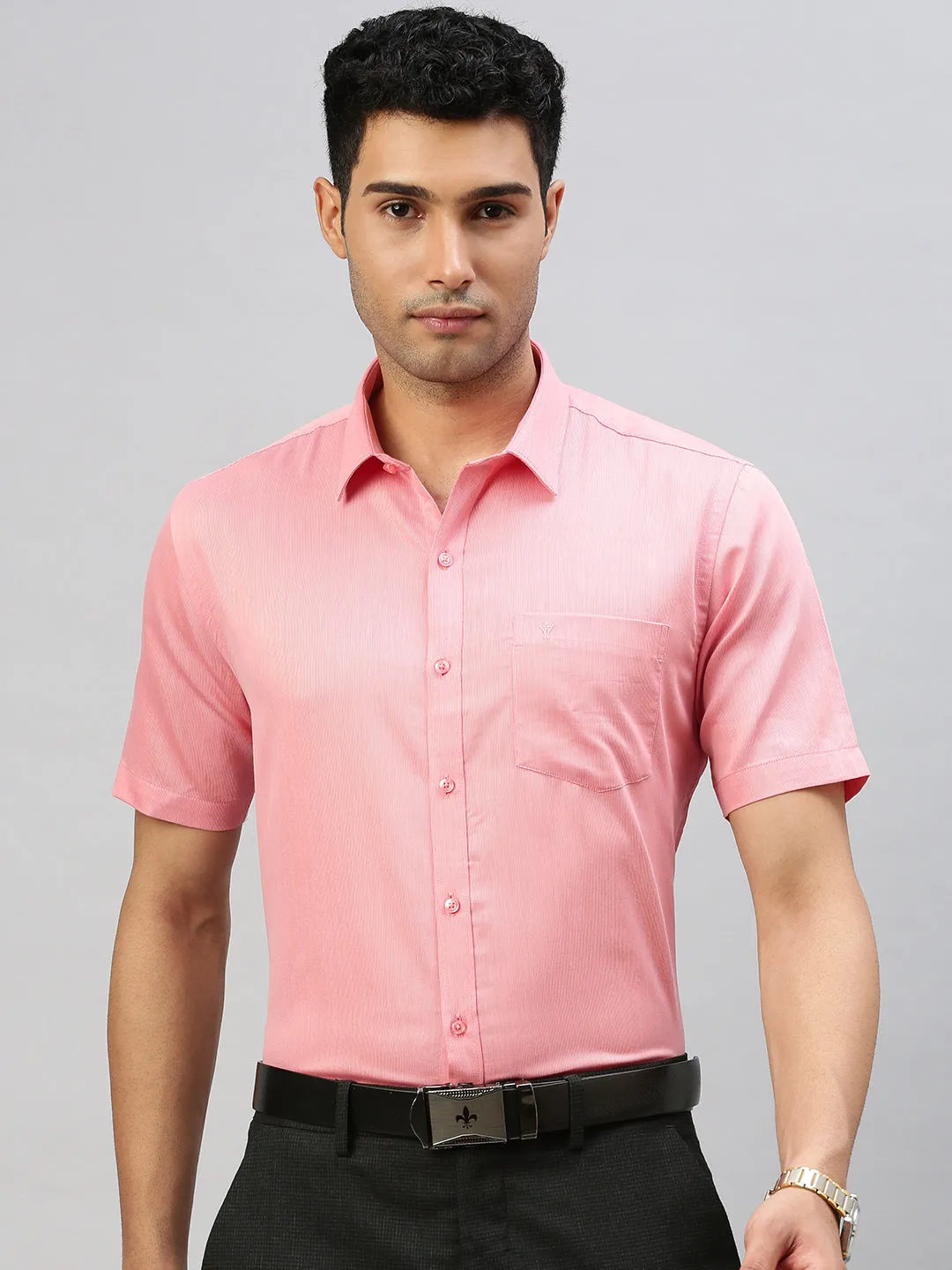 Men Cotton Rich Shirt Pink T50 TZ1