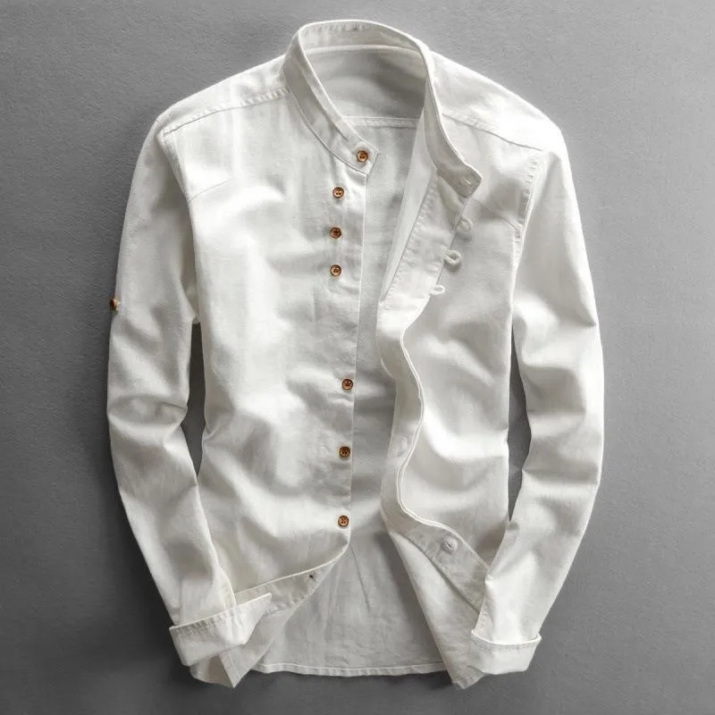 Men's Fashion Retro Casual Linen Slim Shirt