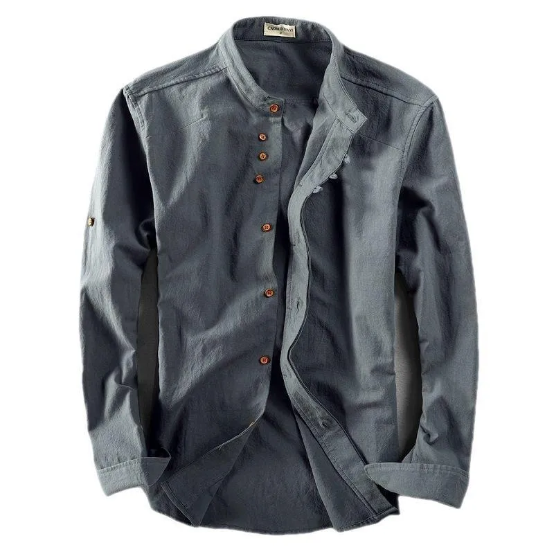 Men's Fashion Retro Casual Linen Slim Shirt