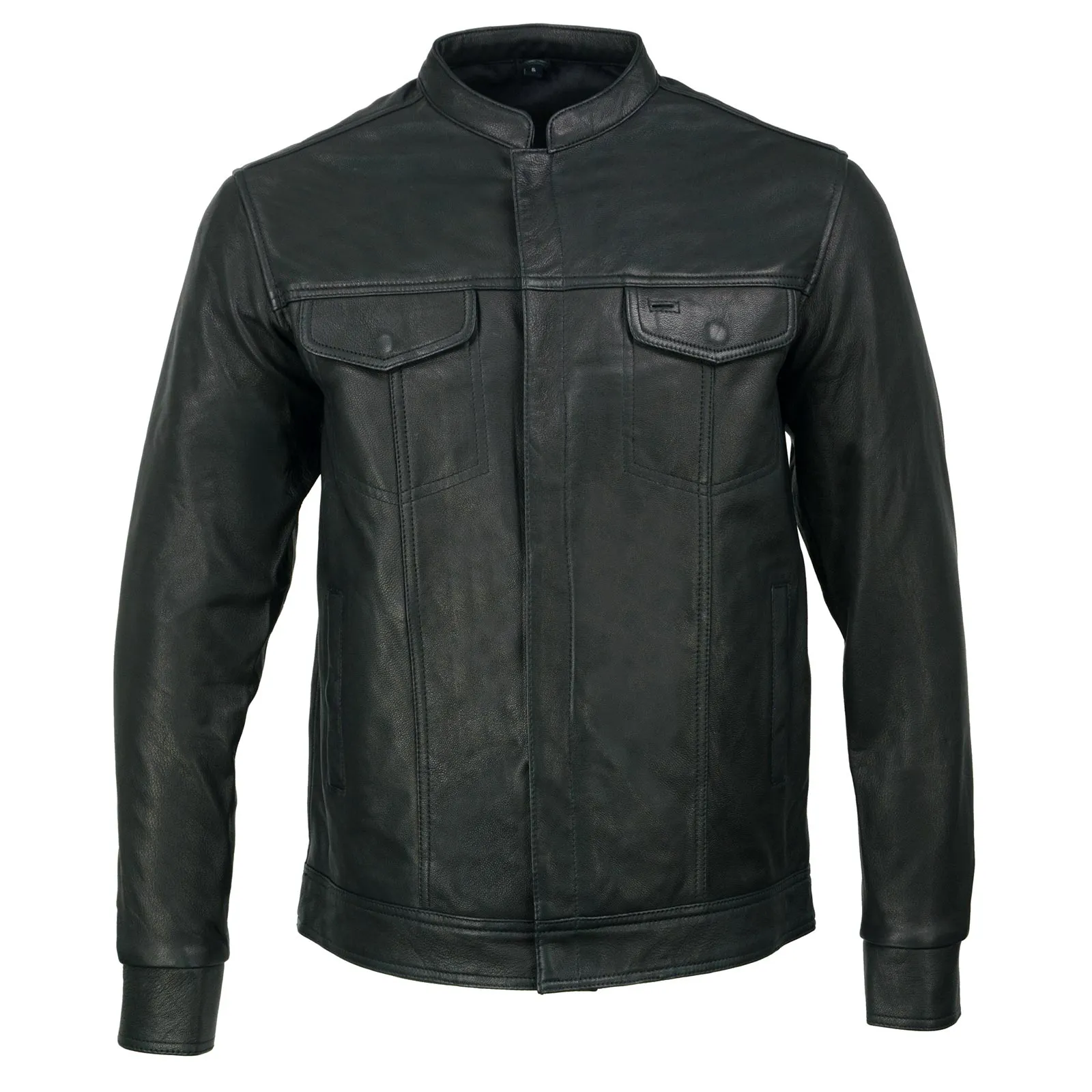 Milwaukee Leather MLM1604 Men's Stand-Up Collar Black Casual Biker