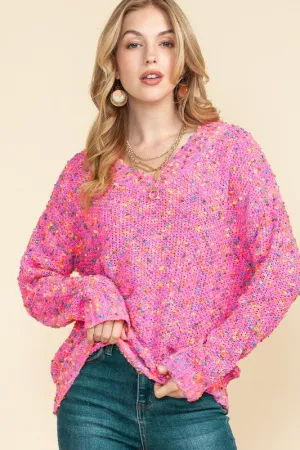 Mixed Color Chunky Knit Sweater