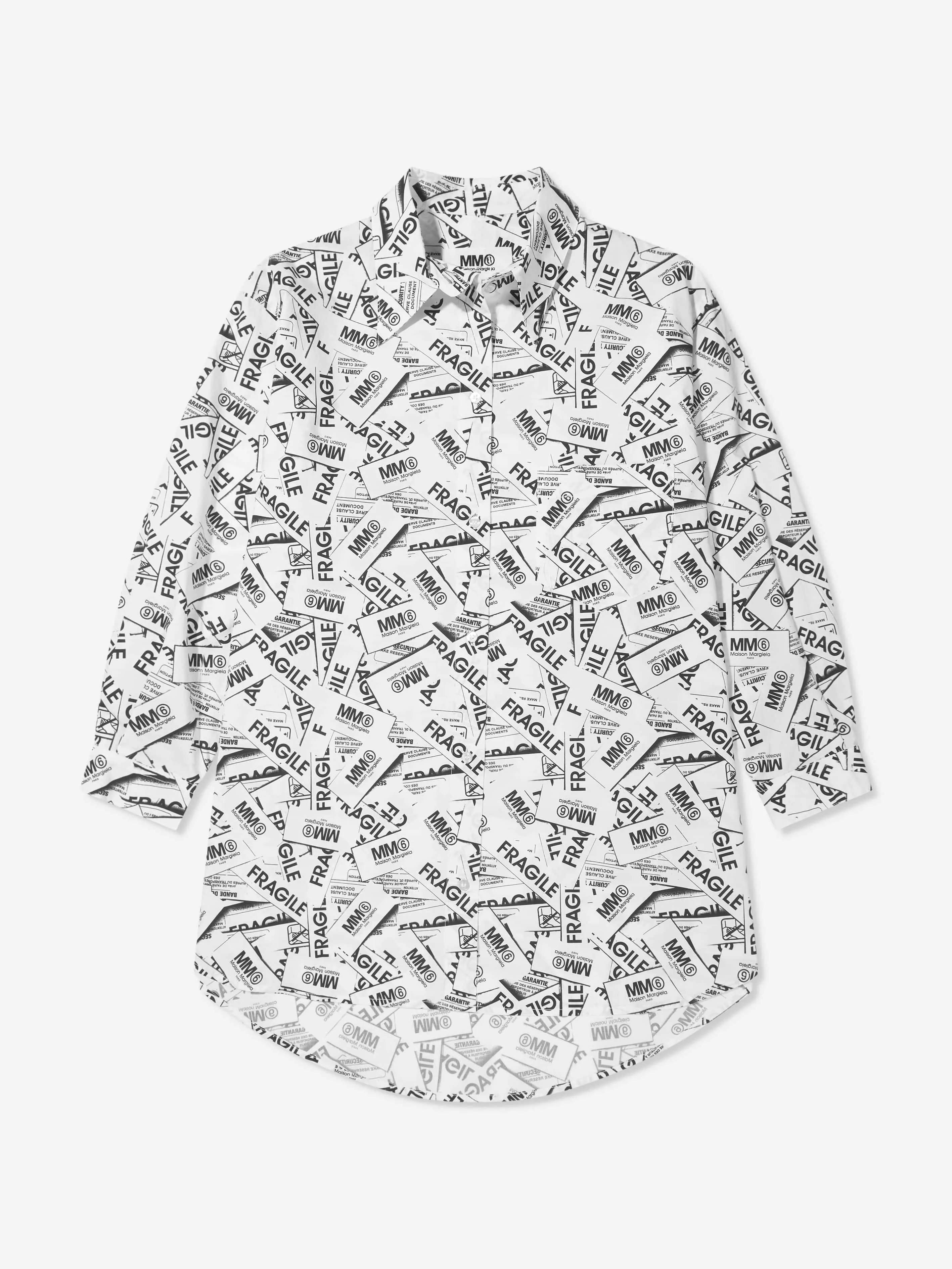 MM6 Maison Margiela Kids Fragile Logo Oversized Shirt