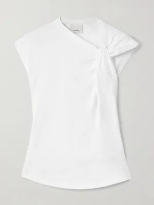 Nayda knotted cotton-jersey top