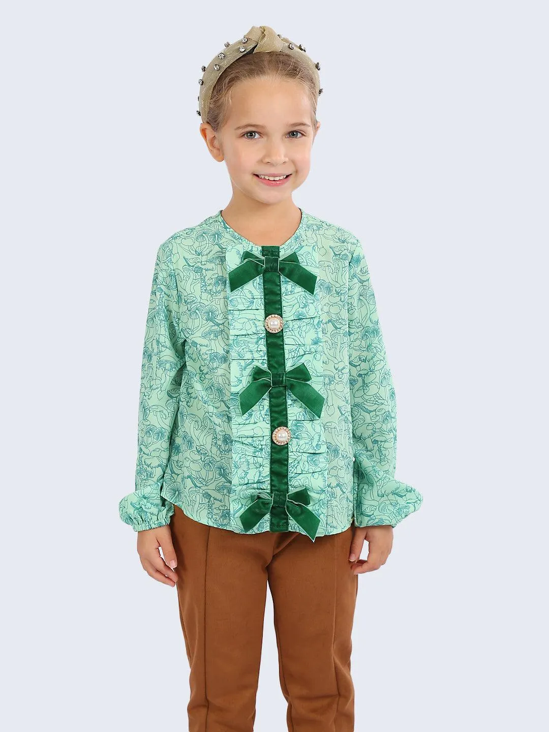 One Friday Kids Girls Green Top