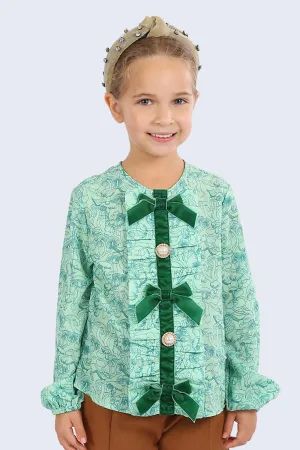 One Friday Kids Girls Green Top