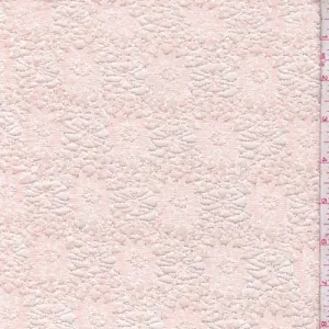 Pale Peach Floral Stretch Lace Fabric