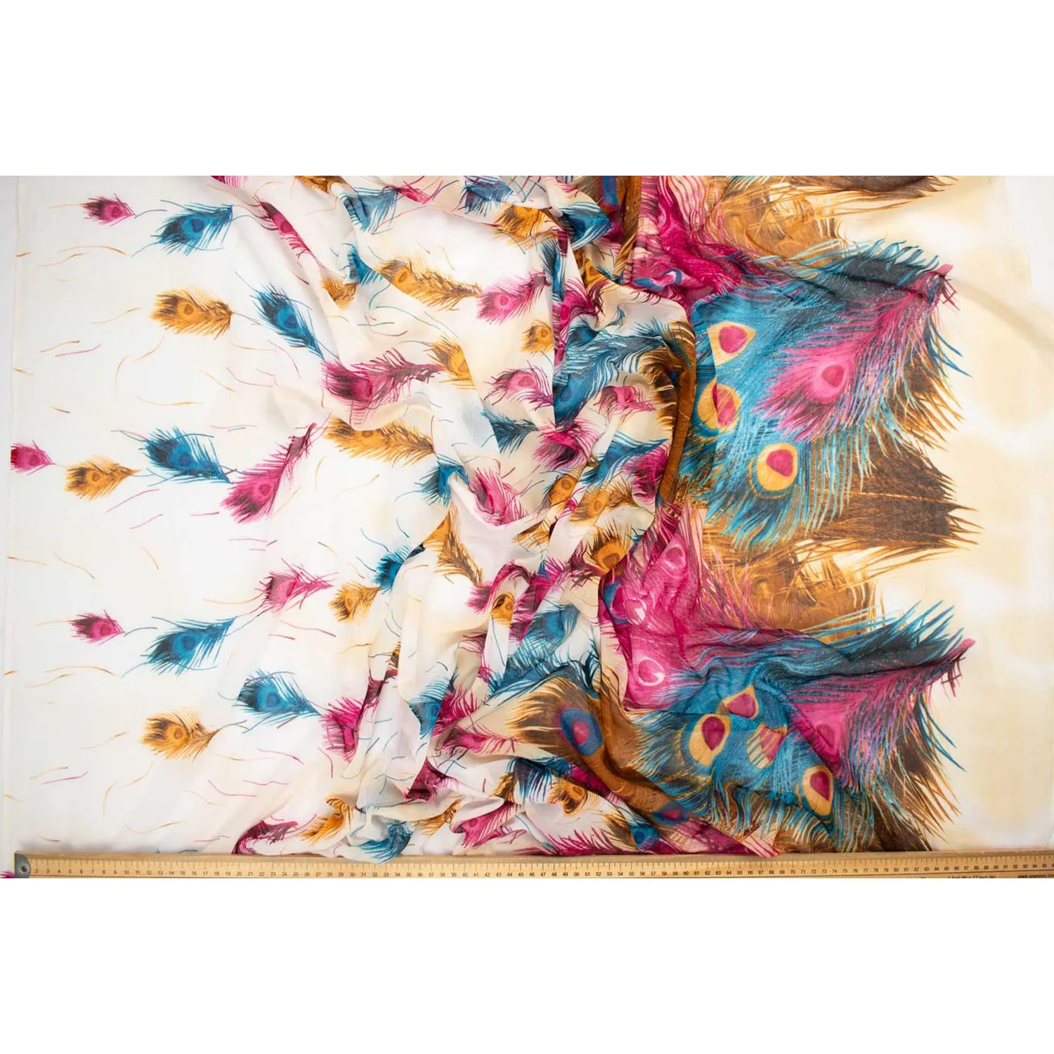 Peacock Printed Cotton Blended Voile