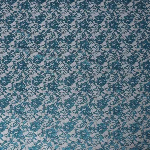 Petrol Blue Floral Lace Fabric, 110 cm Width, Synthetic Material from Indonesia-D21129