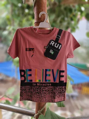 Pink Retro Style T Shirt