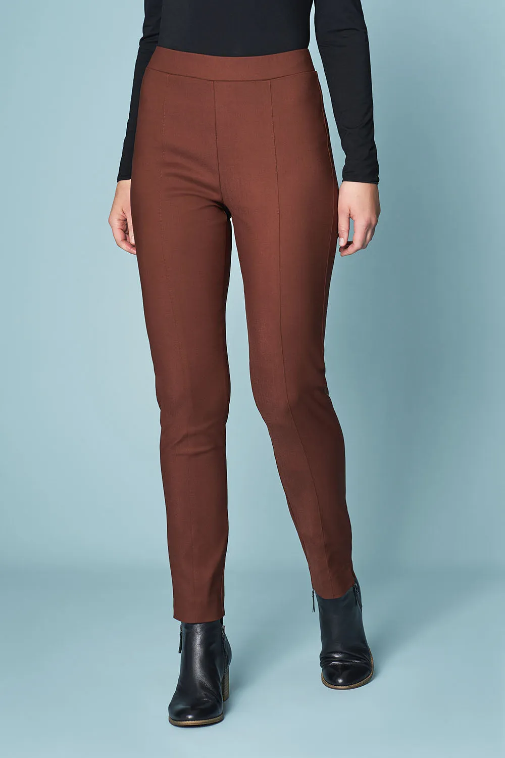 Pintuck Slim Leg Pant