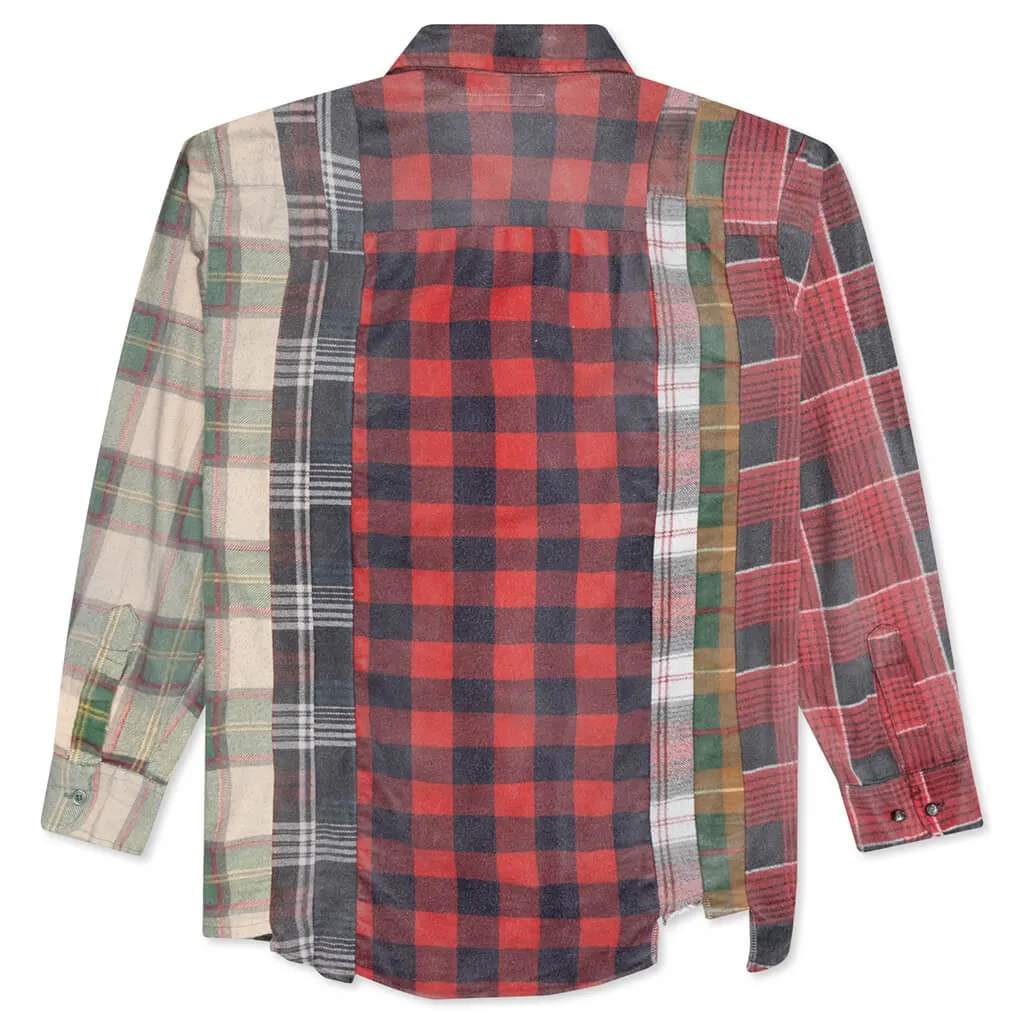 Rebuild by Flannel Shirt 7 Cuts Shirt / Reflection - Red/Dark Navy