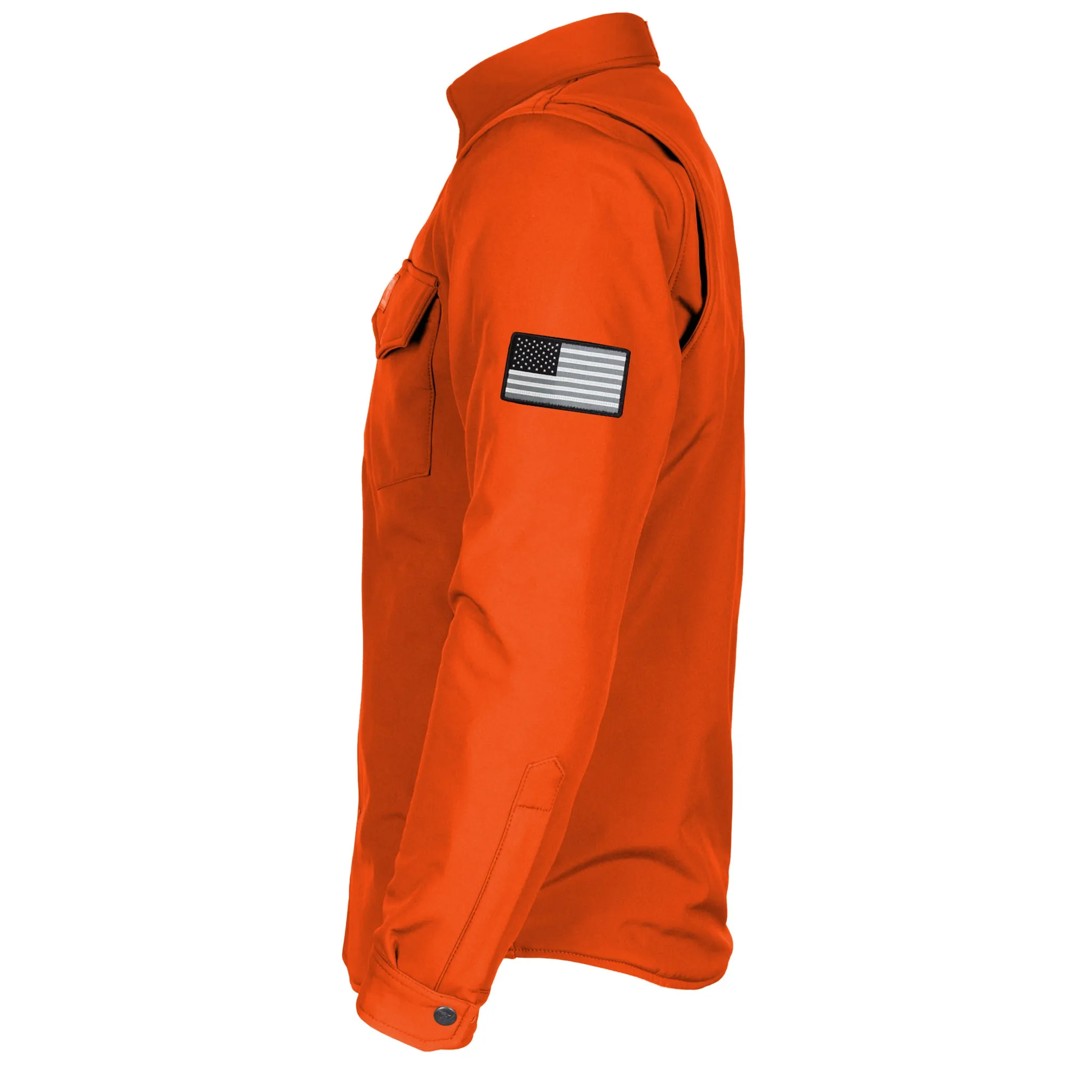 SALE Protective SoftShell Winter Jacket for Men - Orange Matte with Pads