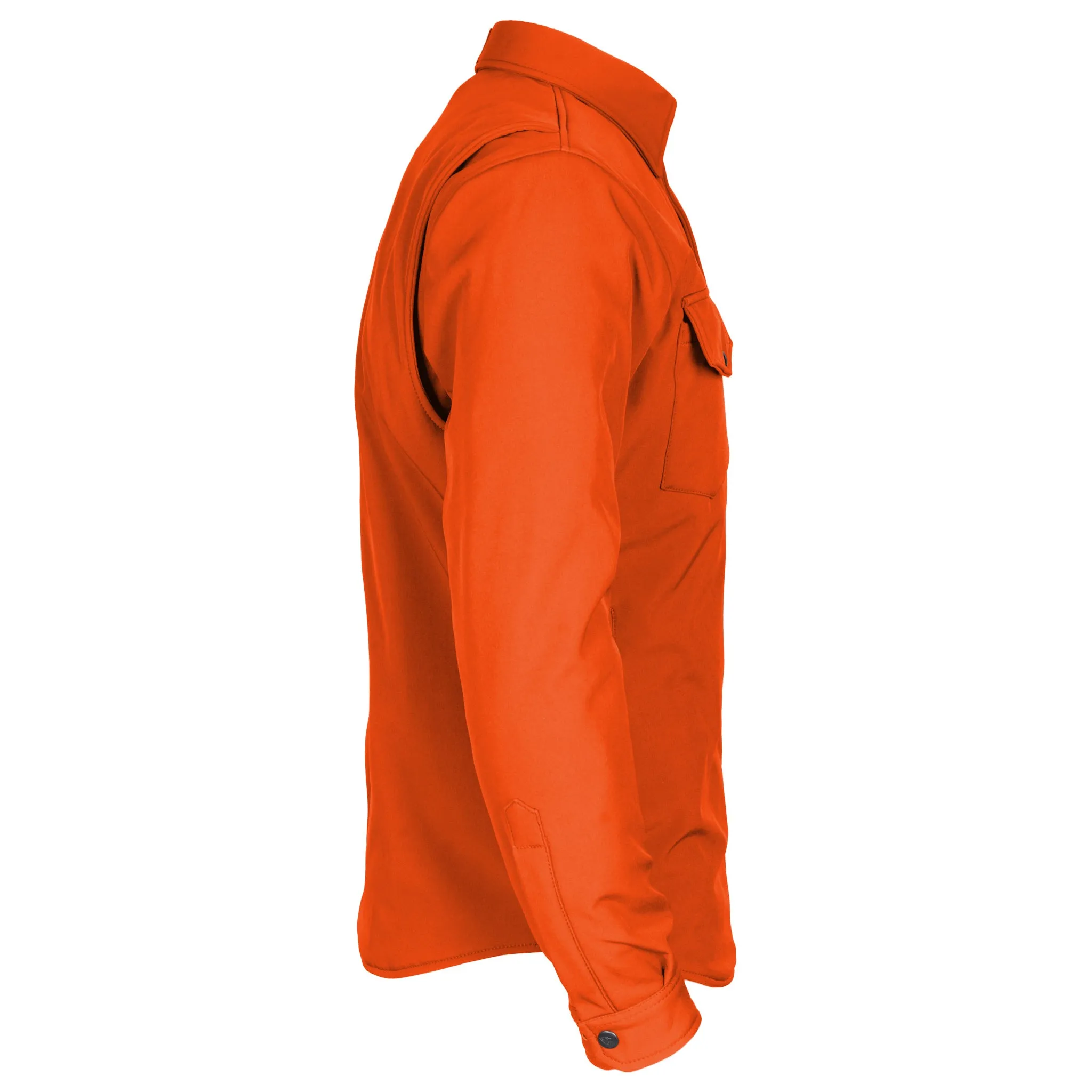 SALE Protective SoftShell Winter Jacket for Men - Orange Matte with Pads