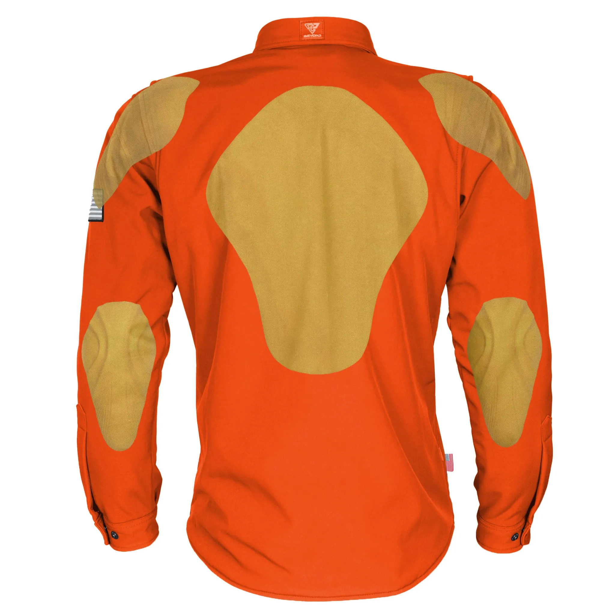 SALE Protective SoftShell Winter Jacket for Men - Orange Matte with Pads