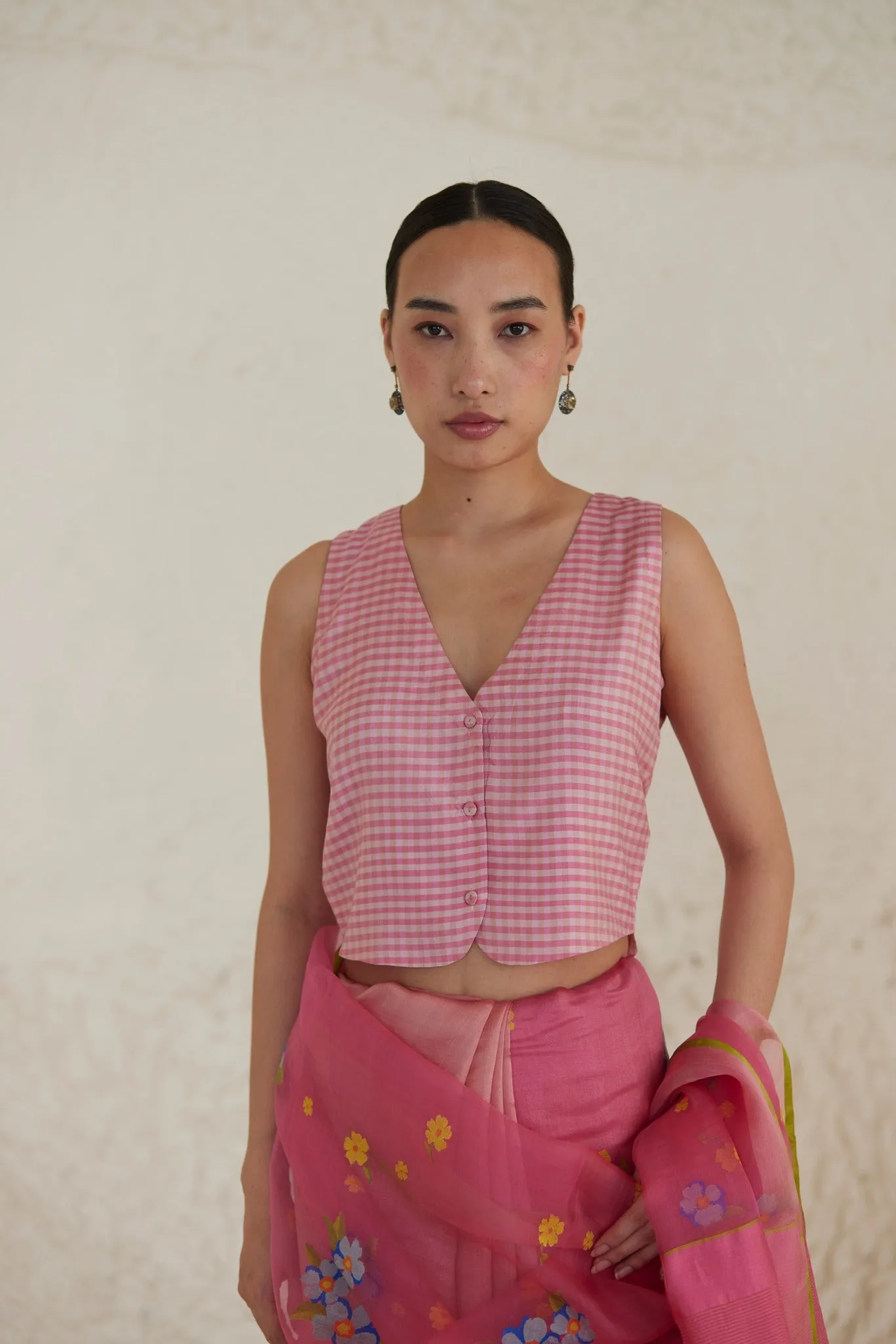 Sisterhood Sonnet Gingham Pink Blouse