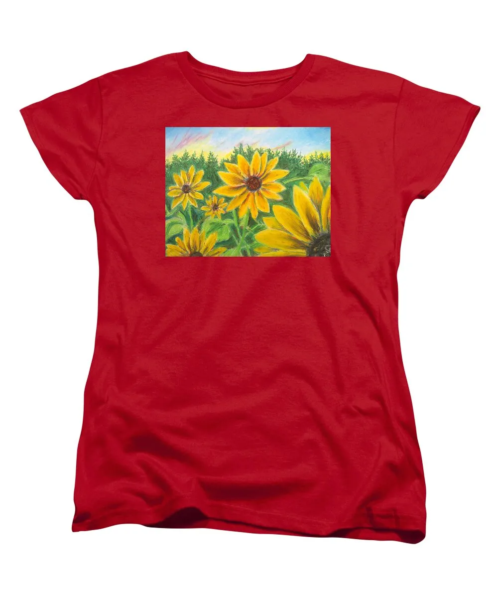 Sunflower on Rainbows - Women's T-Shirt (Standard Fit)