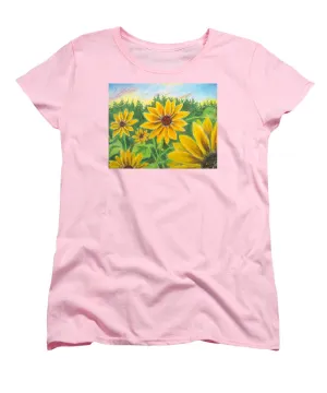 Sunflower on Rainbows - Women's T-Shirt (Standard Fit)