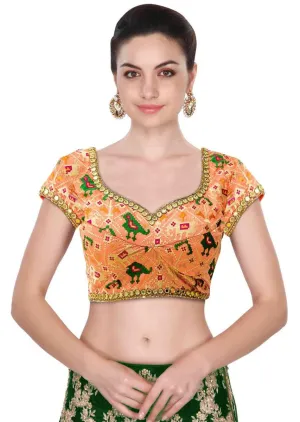 Sweet Heart Neck Blouse Intricate In Resham