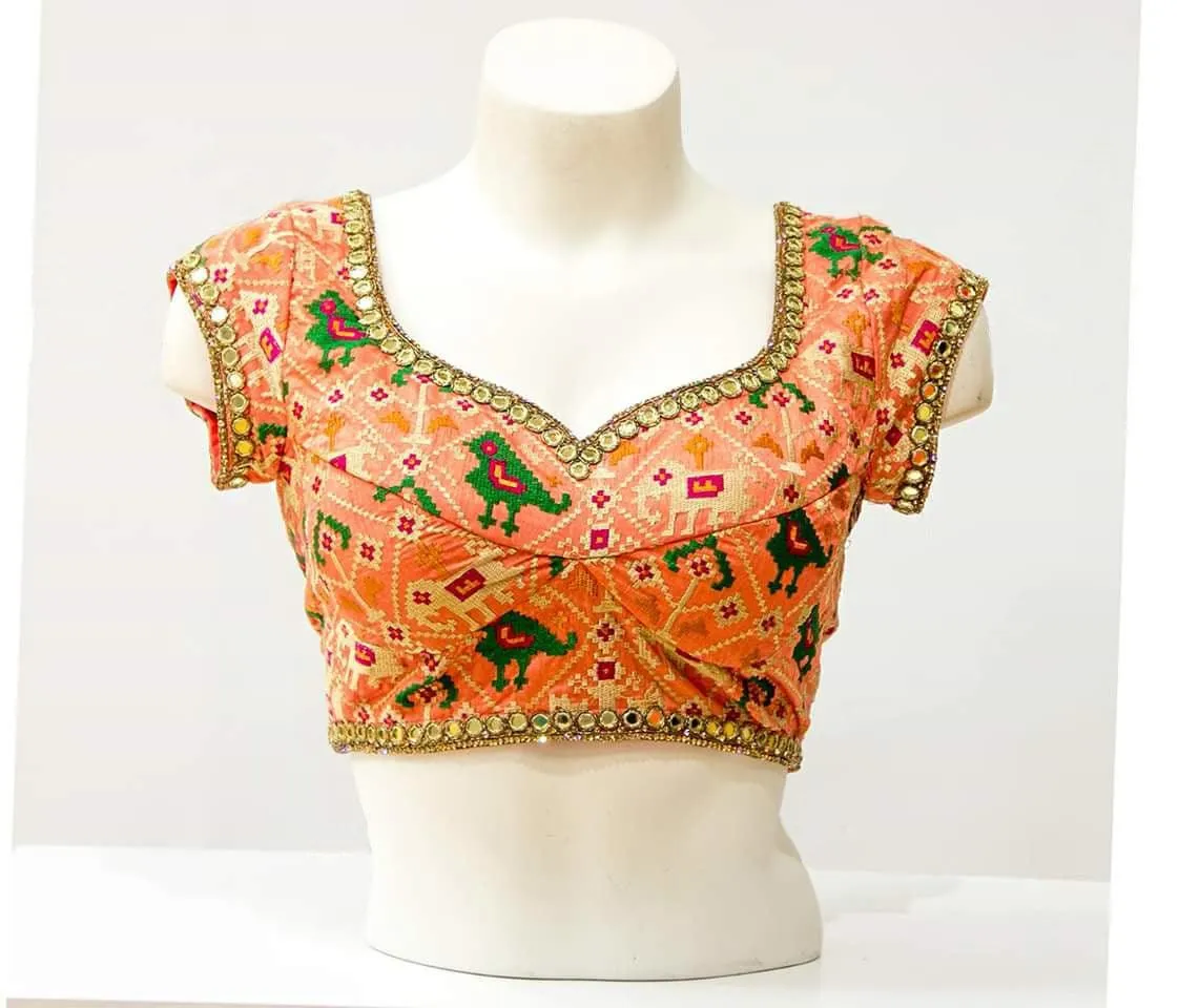 Sweet Heart Neck Blouse Intricate In Resham