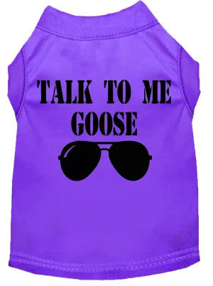 Talk To Me Goose Screen Print Dog Shirt Purple Xxxl