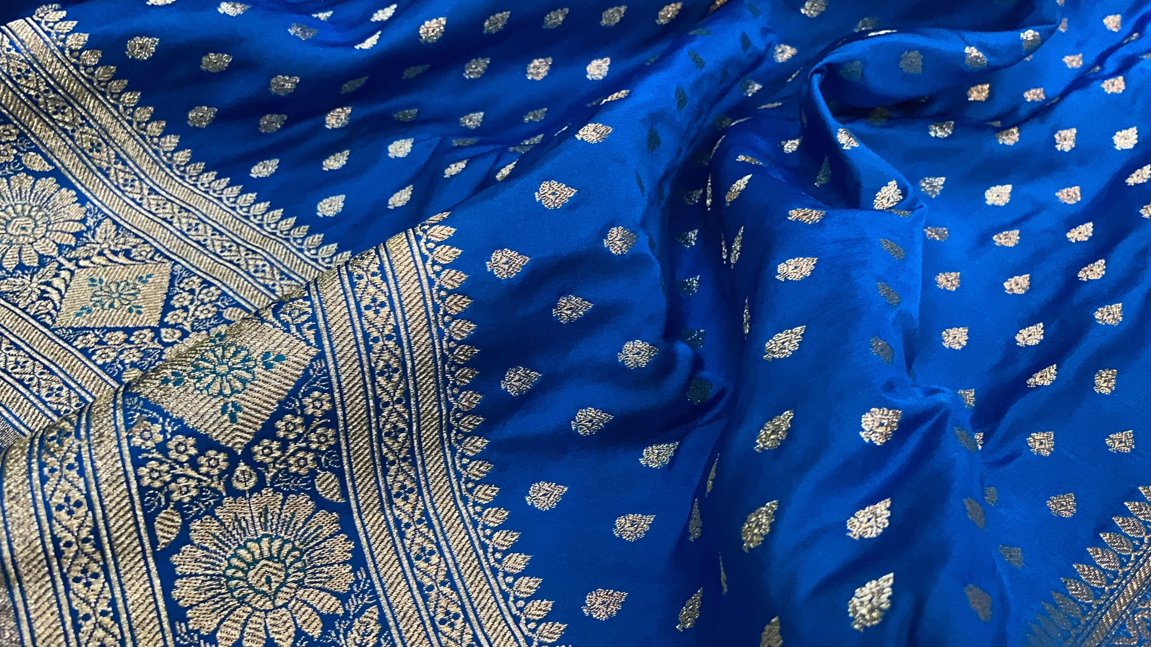 Timeless Blue Pure Silk Banarasi Saree for Every Occasion