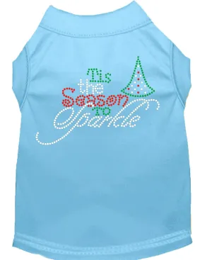 Tis The Season To Sparkle Rhinestone Dog Shirt Baby Blue Xxxl (20)