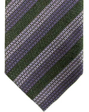 Tom Ford Silk Tie Green Purple Patterned Stripes