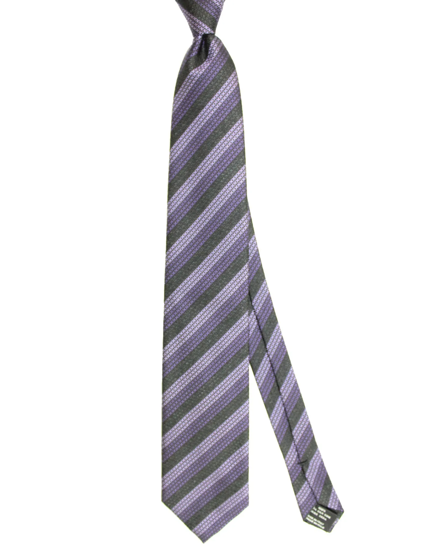 Tom Ford Silk Tie Green Purple Patterned Stripes