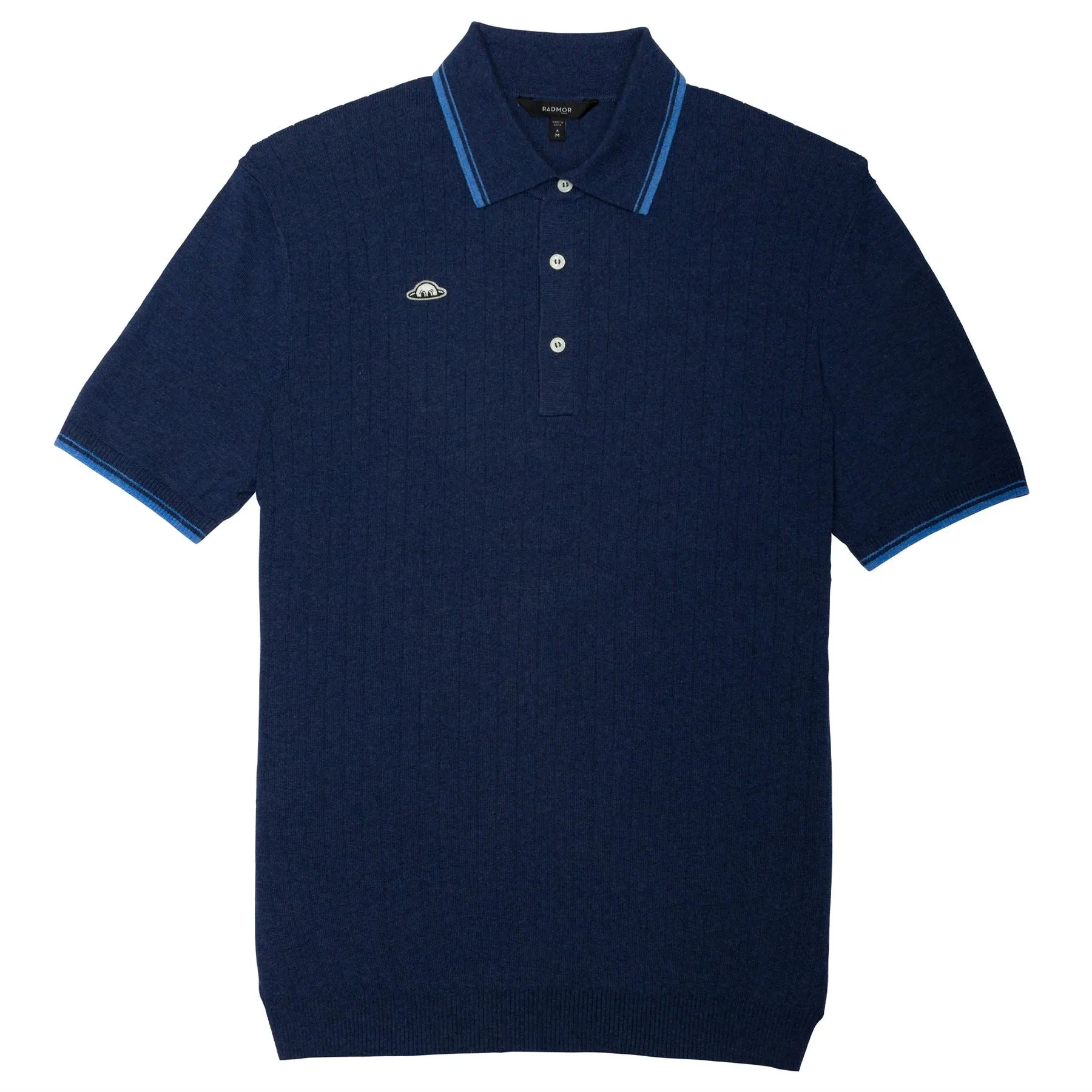 Union Recycled Rib Stripe Polo Navy - 2025