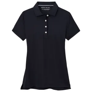 Womens Short Sleeve Button Polo Black - 2025