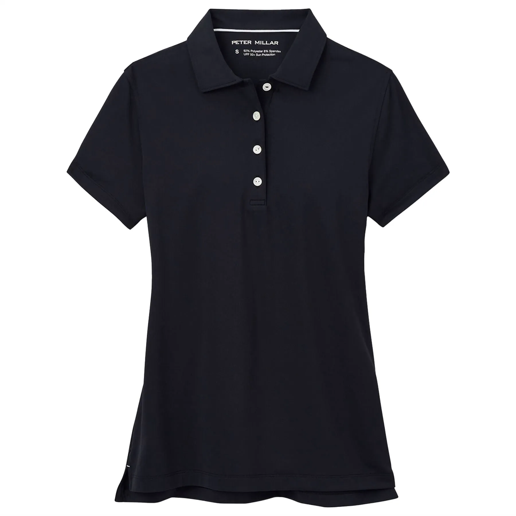 Womens Short Sleeve Button Polo Black - 2025